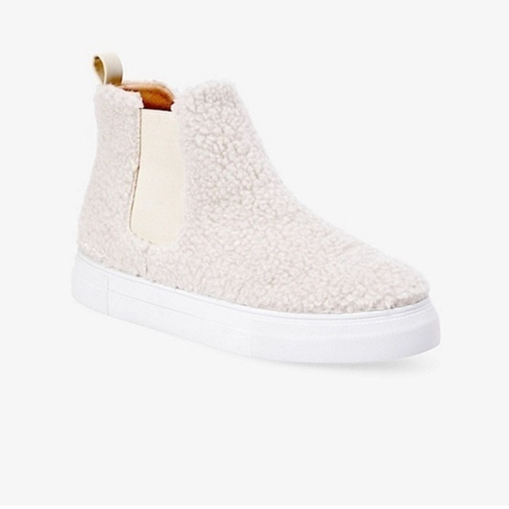 Cream Sherpa high tops